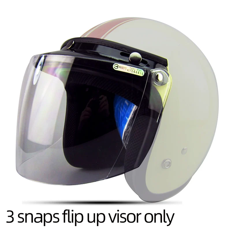 VECCHIO 3 snap Universal Outdoor Flip Up Sun Visor glass open face
