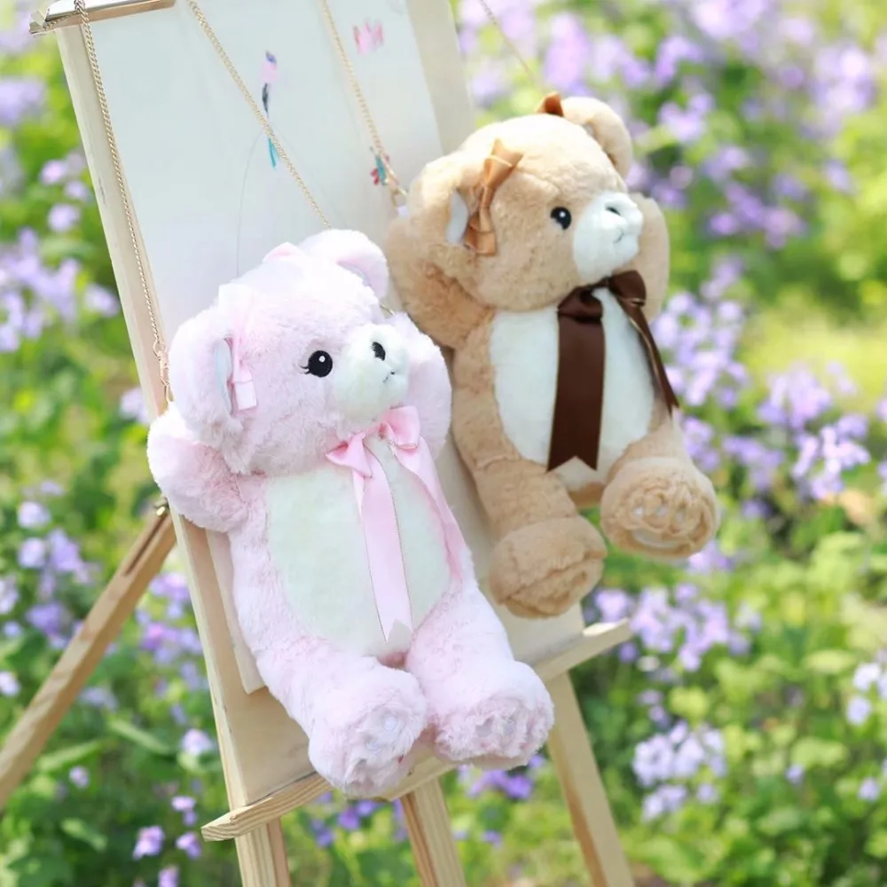 Kawaii плюшевый медведь плюшевый рюкзак для девочек плюшевый медведь сумка на плечо подарок на день рождения Рождество