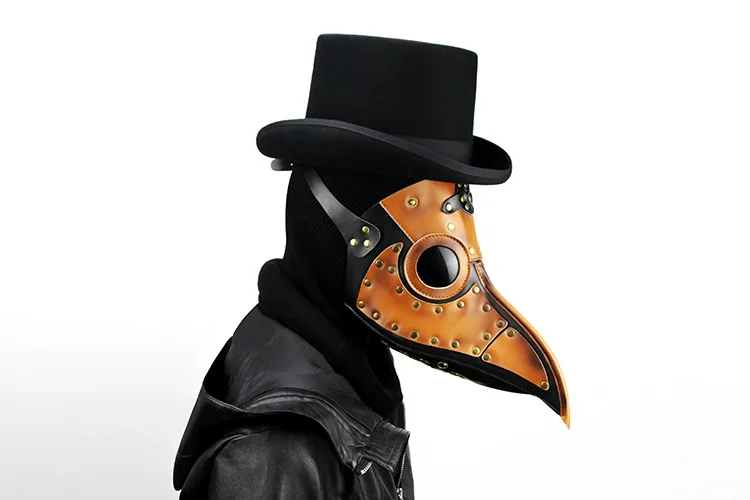 Для мужчин/Для женщин золото PU кожа Винтаж Готический доктор чума маска стимпанк птицы клюв маски Забавный Хэллоуин Маски для век аниме
