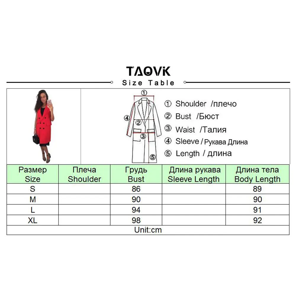 Женский однотонный жилет TAOVK, осеннее пальто красного, белого, розового и желтого цвета без рукавов с лацканами