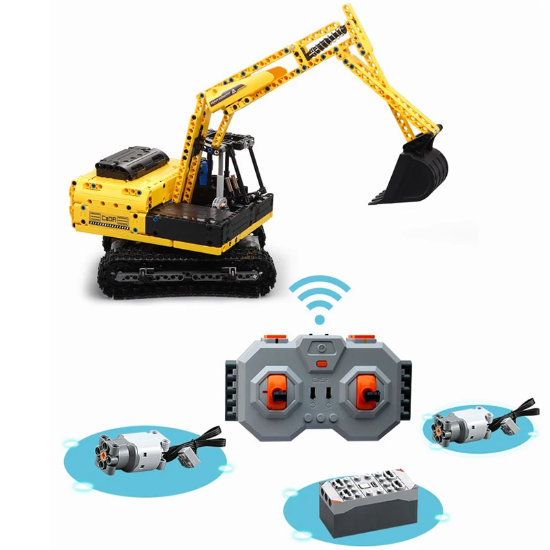 

Crawler Excavator Mechanical Engineering Small Particle Assembly Building Block Electric Remote Control Toy Car Birthday Gift