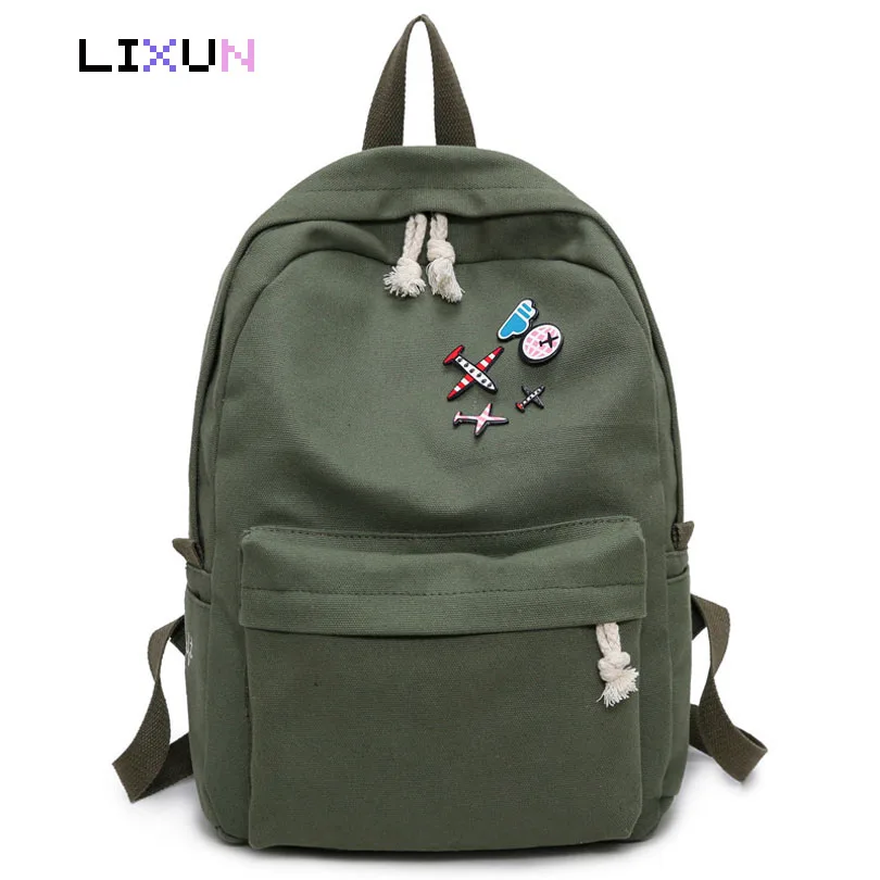 

Canvas backpacks student fashion large female travel backpack for school supplies girls casual fabric shoulder Bookbags Mochila