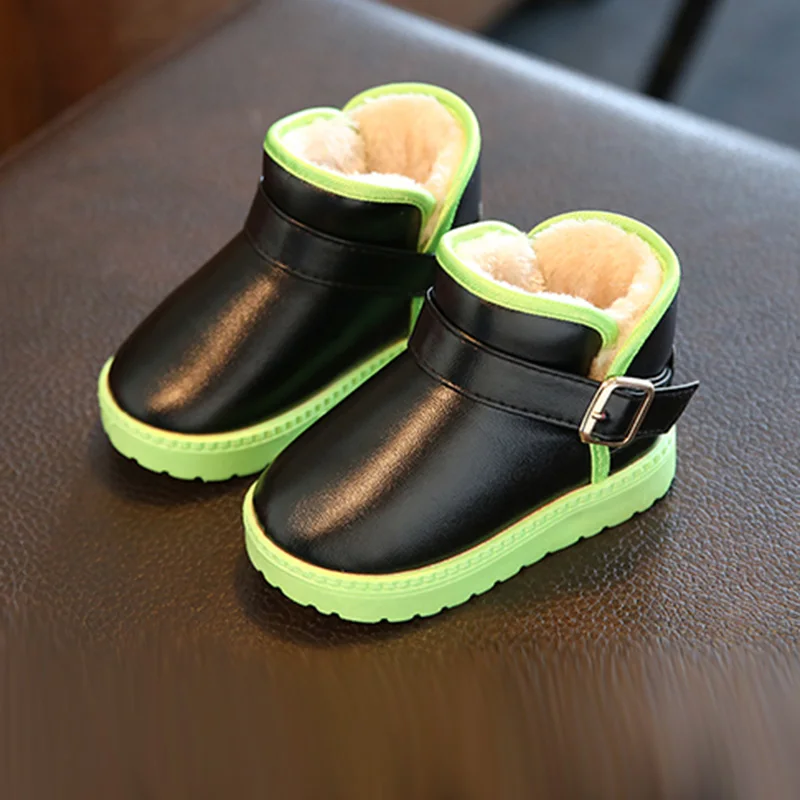 

2019 New Winter Children Boots Thick Warm Shoes Fashion Buckle Boys Girls Snow Boots Waterproof Children's Shoes Kids Boots