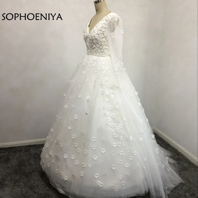 Новое поступление свадебные платья с длинным рукавом 2020 casamento v образный вырез