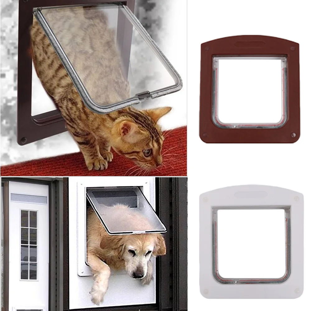 1PC New Convenient Dog Cat Safe Door Small Pet Animal 4 Way