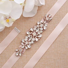 Свадебное платье ручной работы Пояс розовое золото Кристалл Свадебный Пояс Стразы пояс невесты для невесты платье подружки невесты A191RG