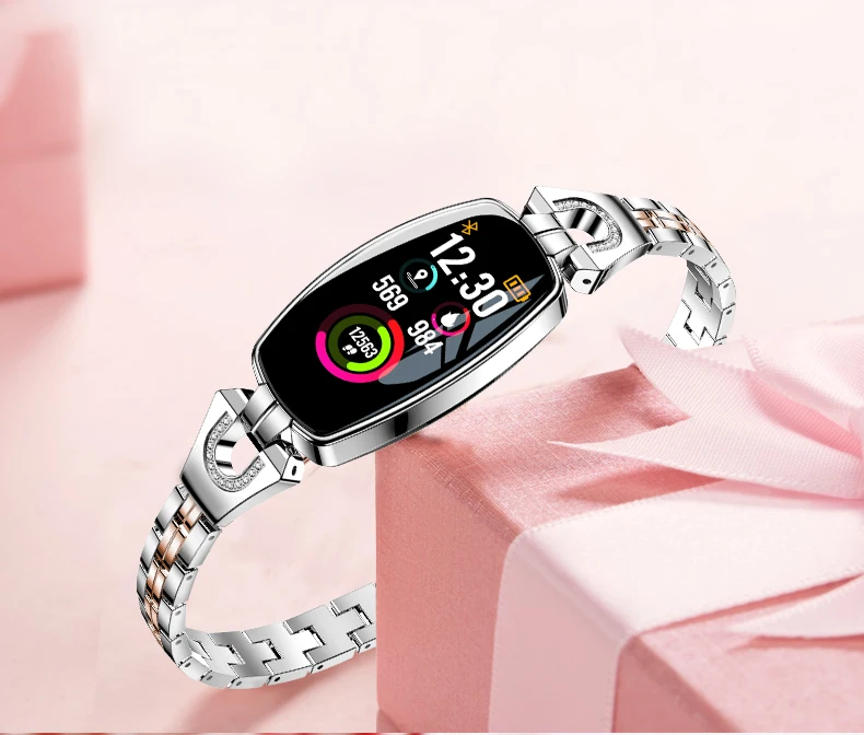 Relógio de Pressão Pedômetro à Prova Pulseira de Fitness para Mulher Atualização Pulseira Relógio Inteligente Moda Freqüência Cardíaca Arterial Dwaterproof Água 2020 h8 24 Eletrônicos