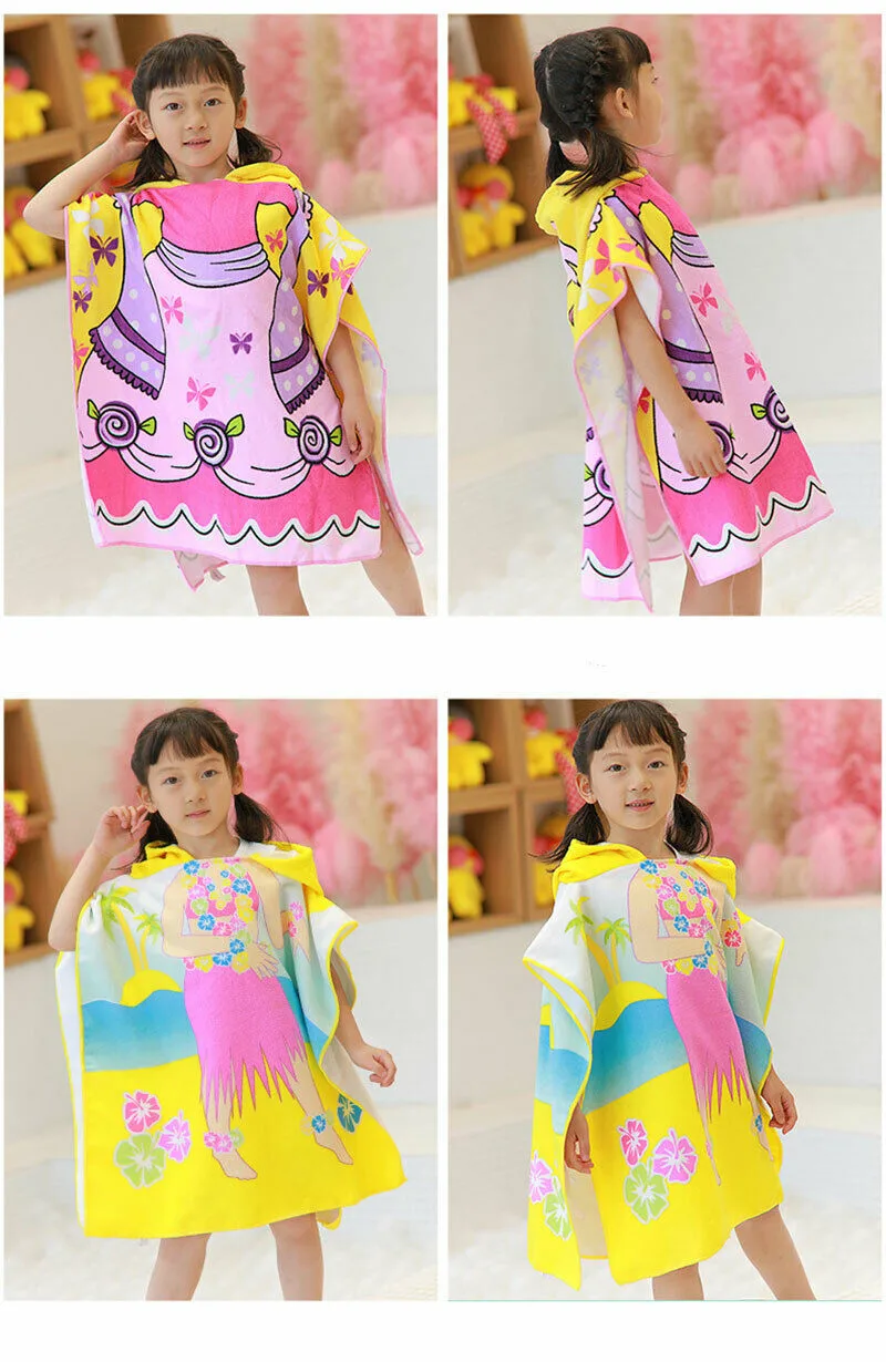 PUDCOCO NEW Kids Children Bath Soft Warm Wrap Hooded Robe Cloak Cute Cartoon Pattern Infant Blanket Kids Bath Towel