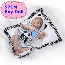 NPK 57cm About 22 Full Body Silicone Reborn Baby Doll Realistic Baby Boy Doll With New