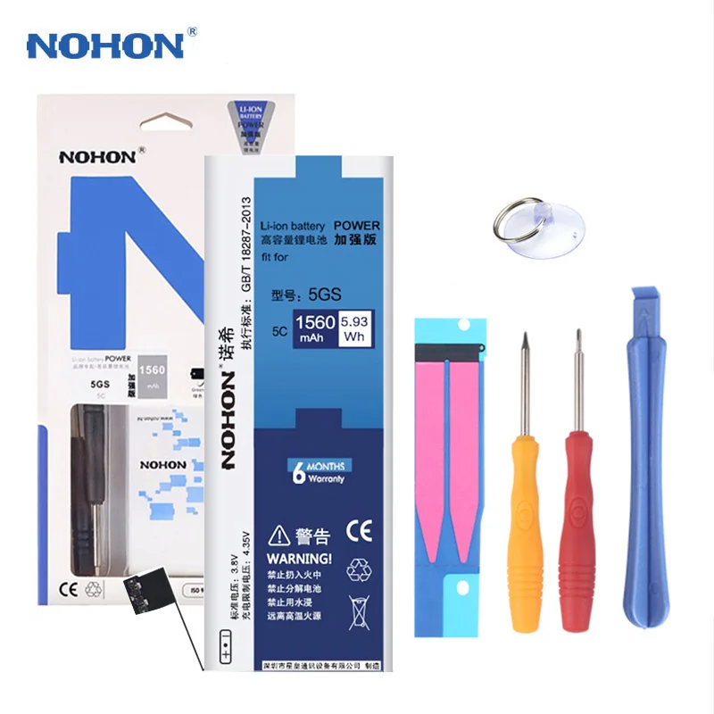 Оригинальный аккумулятор NOHON для iPhone 5S 5 S 1560 мА/ч высокая емкость сменные батареи