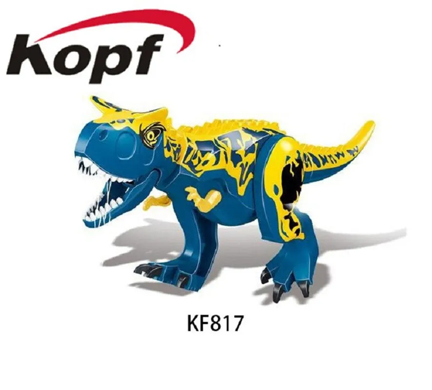 

Legoed Minifigured Blue Carnotarus Tyrannosaurus Rex The Dinosaur Movie Building Blocks Bricks Gift Toys For Children KF817