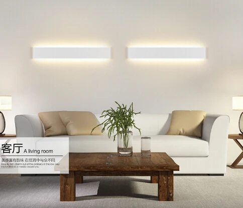 Long Aluminum Led Wall Lamp Black White Living Room Bed Long Aluminum Led Wall Lamp Black White Living Room Bed Bathroom Mirror Light 6w