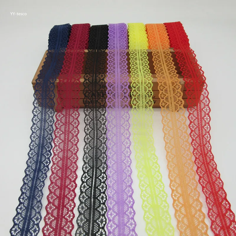 

High quality 10 yards Lace Ribbon Tape Width 28MM Trim Fabric DIY Embroidered Net Cord For Sewing Decoration african lace fabric