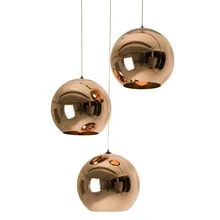 Современная медная/Серебристая/Золотая лампа, абажур, стеклянный шар, зеркальная Подвесная лампа E27, лампа, светодиодный подвесной светильник для столовой, гостиной