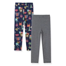 Комплект из 2 предметов для девочек; базовые леггинсы; Одежда для маленьких девочек; Детские хлопковые обтягивающие леггинсы с цветочным принтом; SCH0343