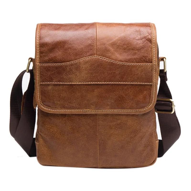 

AUAU-MVA Messenger Bag Men's Shoulder Bag Leather Strap Small Casual Flap Men's Men's Crossbody Men's Leather 1121