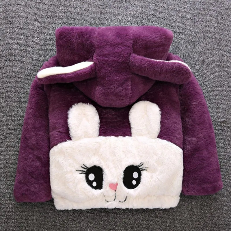 COOTELILI Faux Fur Winter Jacket For Girls Hooded Thick Warm Infant Overcoat Winter Clothes For Girls Children's Parkas (1)