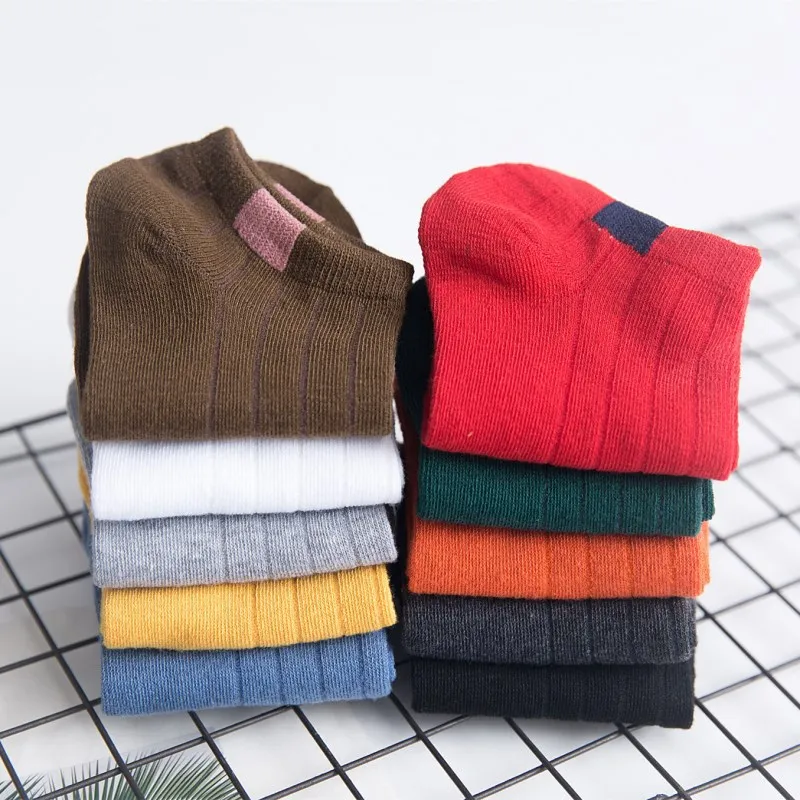 

New Arrival Fashion Mens Socks 5 Colors Simple Design Summer Casual Cotton Scoks Men