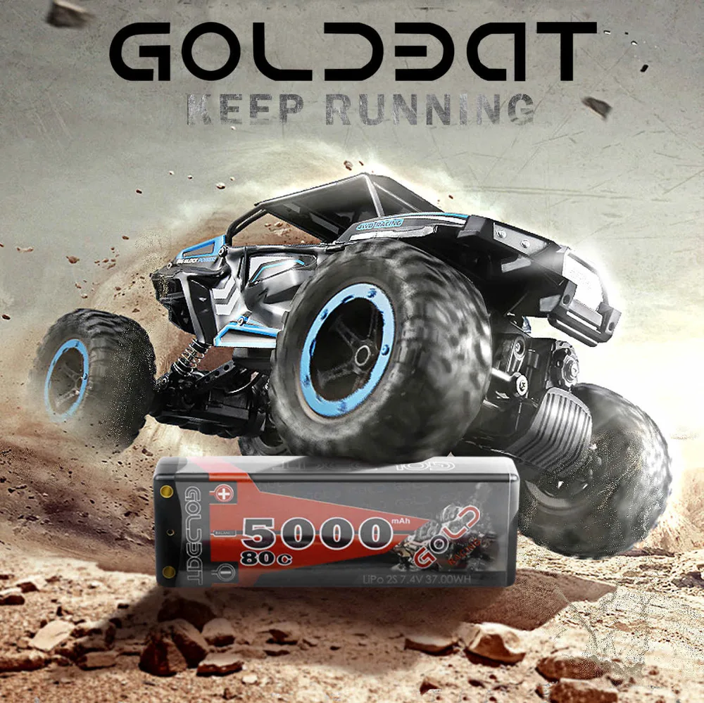 GOLDBAT 7,4 V lipo батарея 5000mAh RC Car 80C батарея lipo 7,4 V перезаряжаемая батарея для RC автомобиля лодки грузовика рокот с Deans T вилкой