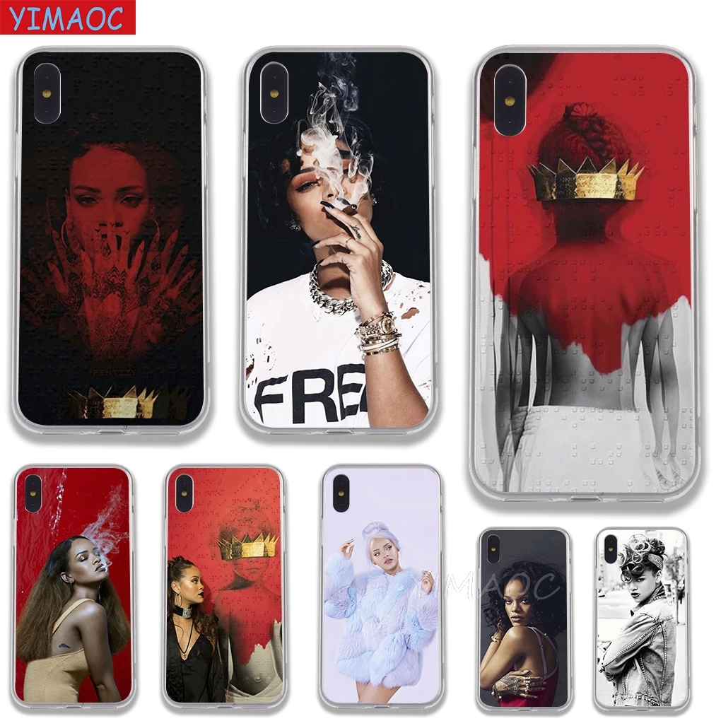 Мягкий чехол YIMAOC Rihanna Anti Robyn Fenty из ТПУ для iPhone 8 7 6 6S Plus 5 5S SE X XR XS 11 Pro Max |