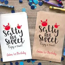 Пользовательское имя соленый, но сладкий день рождения, детский душ попкорн конфеты буфет леденец сумки пол раскрывает пекарня печенья goody подарок сувениры