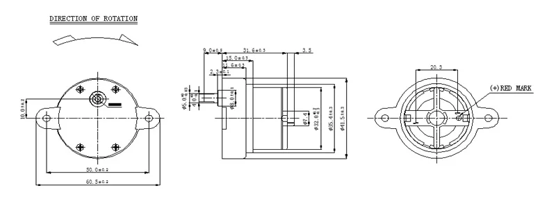 size of gear motor
