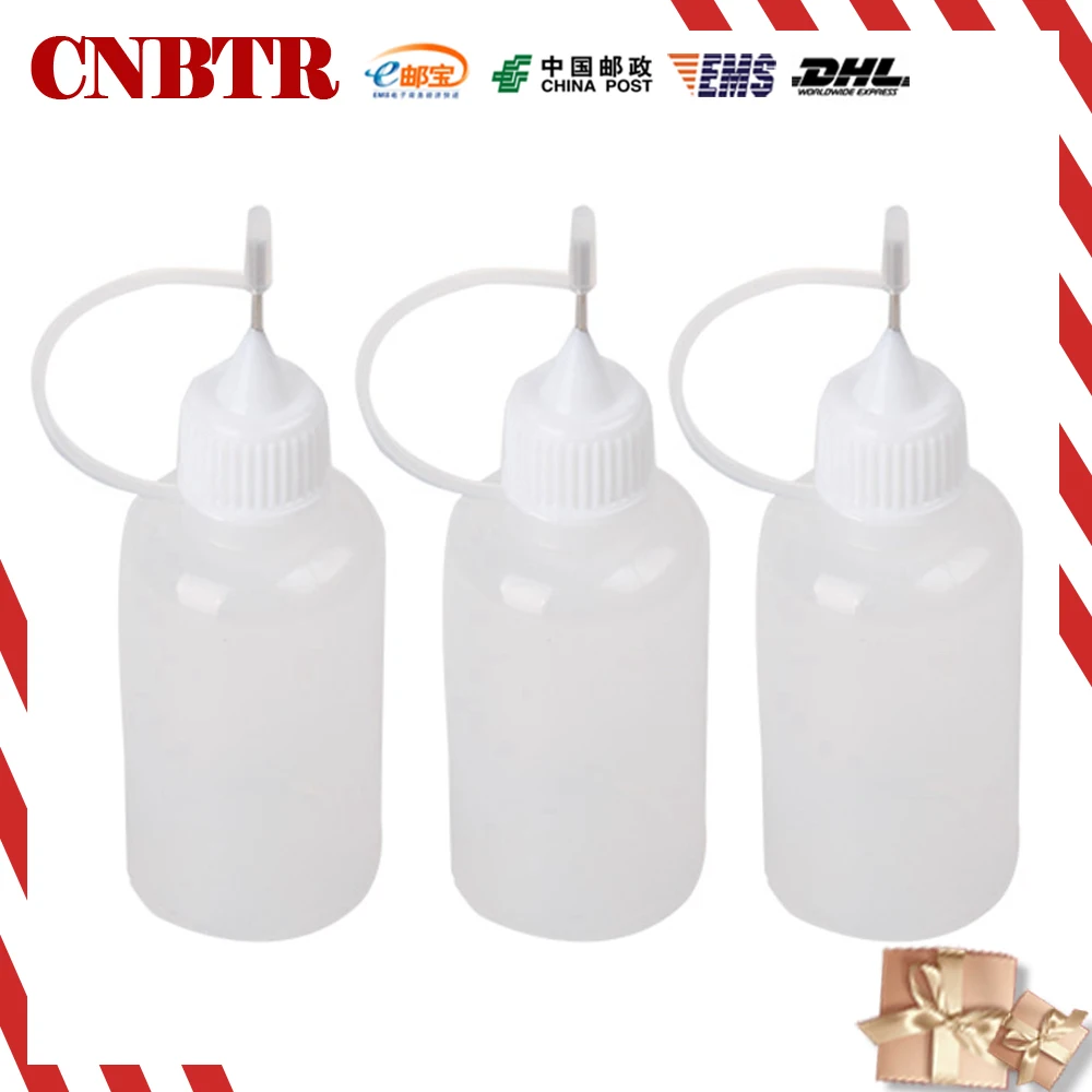 

CNBTR 50Pcs 30ml LDPE Squeezable Solvents Dropper Bottle Needle Tip Cap White
