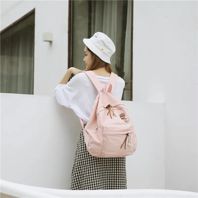 Menghuo Women Backpack for School Teenager Girls Vintage Stylish School Bag Ladies Cotton Fabric Backpack Female Bookbag Mochila (12)