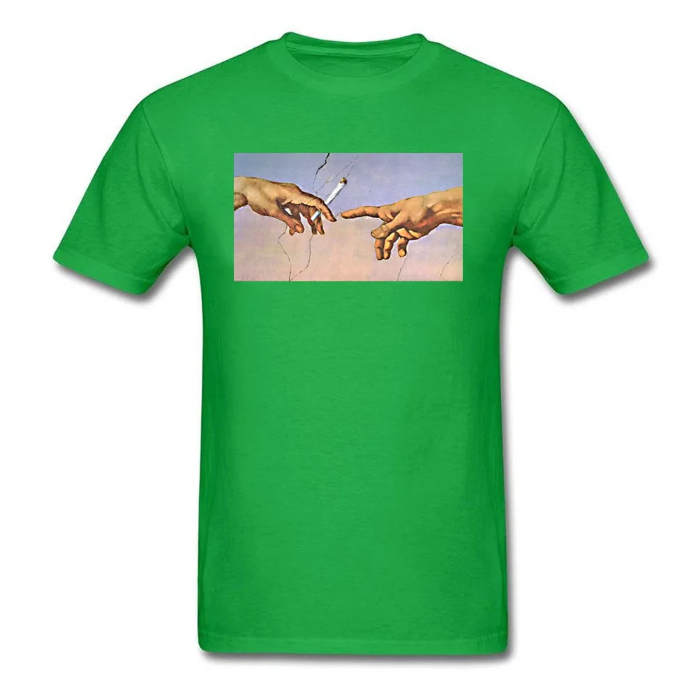 MICHELANGELO190618 Design Summer 100% Cotton Round Neck Men's Tops Shirt Printed Tee-Shirt Funky Short Sleeve T-shirts MICHELANGELO190618 green