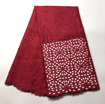 

laser cut lace fabric latest african laces 2017 high quality cheap fabric hollow out for sexy dress 5yard/lotSF-
