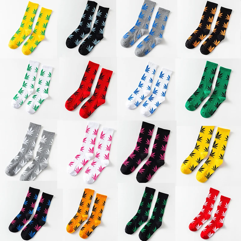  1 пара Модные мужские удобные хлопковые носки с листом марихуаны в виде