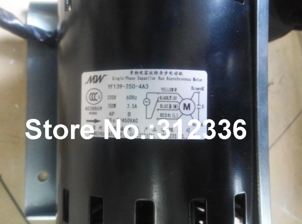 US $259.60 Fast Shipping MOW YF1392504A3 220V 60Hz 250W 4 Pole Single Phase Capacitor Run Asynchronous Motor