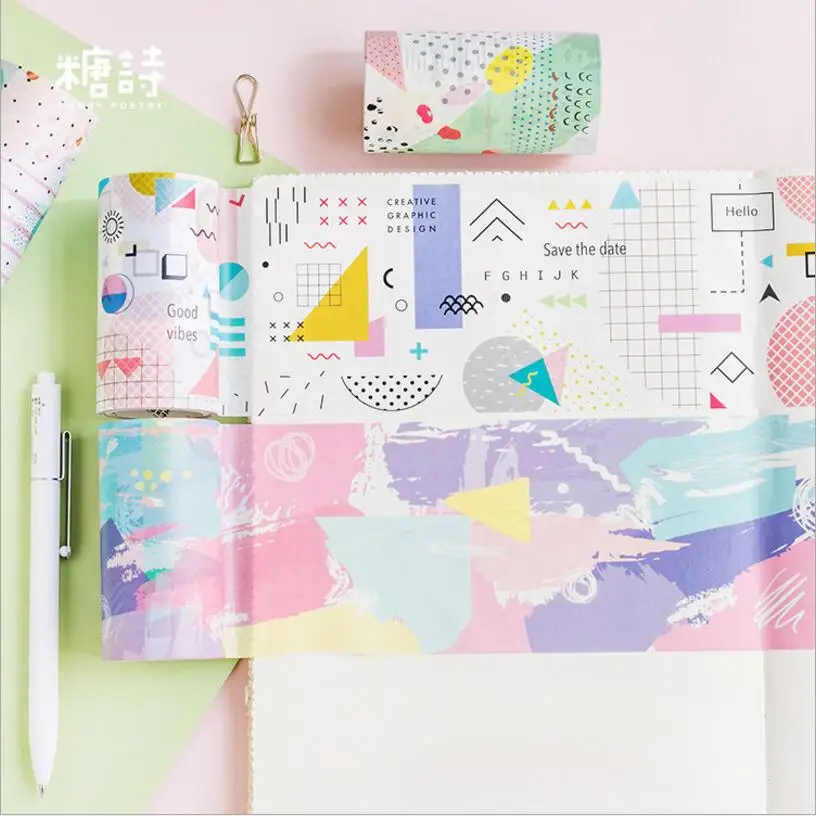 

80mm wide Dream Fresh and sweet Colorful world decoration washi Tape DIY planner Diary scrapbooking masking tape Escolar