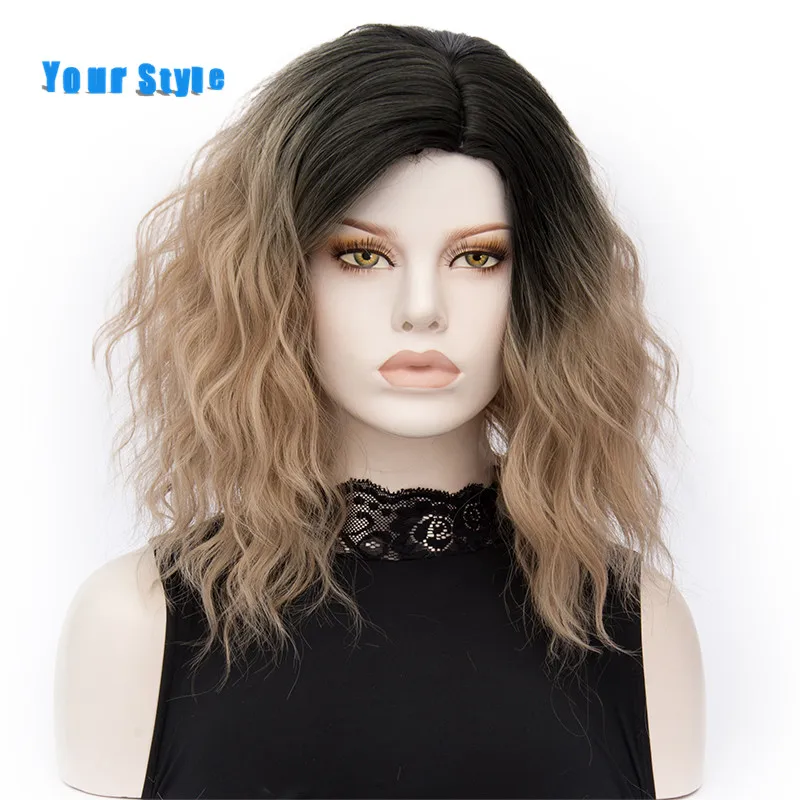 Your Style10 Color Synthetic Two Tone Short Bob Cut Ombre 613 Platinum