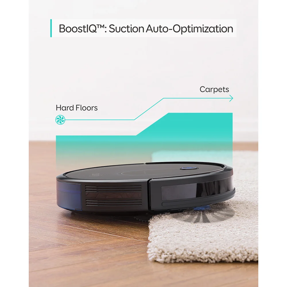 Eufy [BoostIQ] RoboVac 12, супертонкий, 1500 Pa, тихий, самозаряжающийся робот-пылесос, чистит твердые полы до ковров средней ворса