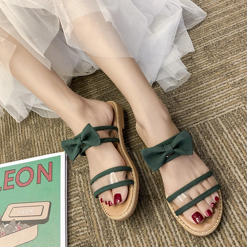 

Transparent Slippers Women Shoes 2019 Med Socofy Designer Slides Jelly Flip Flops Butterfly-knot New Soft Luxury Glitter Flat