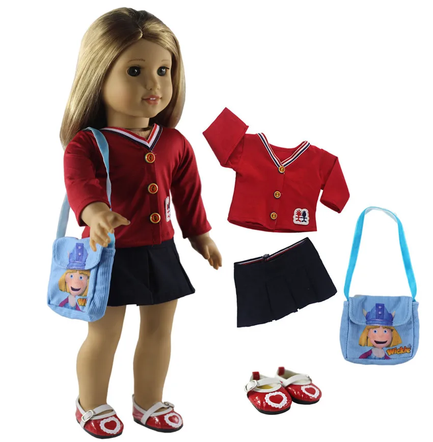 1 Set Doll Clothes for 18 inch American Doll Handmade Lovely Student