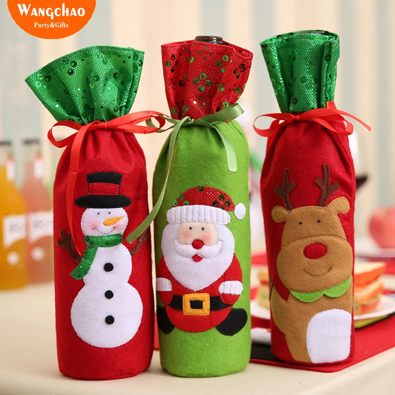 

Christmas Decorations Wine Bottles Bags Christmas Decoration For Home Accessories Gift For Christmas Deals