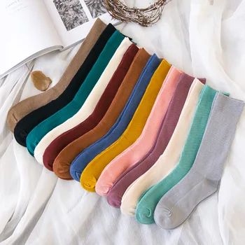 

Vintage Woman Cotton Socks Fashion Vertical Stripes Socks Brand Women Cute Heap Heap Socks For Girl 3pairs/lot=6piece