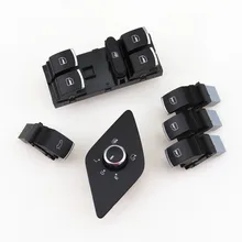 A STYLE Car Chrome Window RearView Mirror adjust Switch Trunk Tid Unlock Switch Button For VW