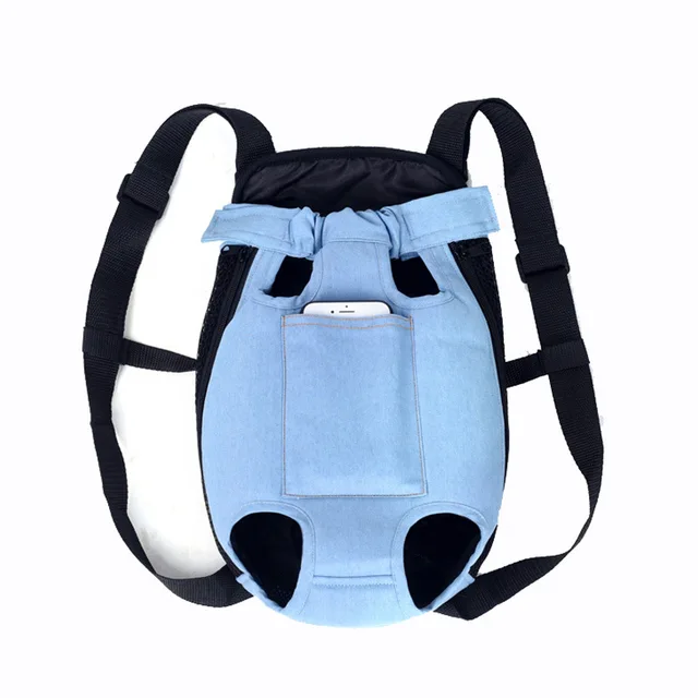sac a dos chien en Denim pour animaux de compagnie – Image 4