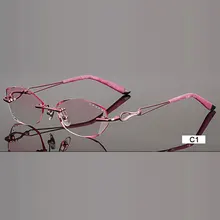 Модные очки A002, алмазная обрезка, без оправы, очки по рецепту, оптические очки, оправа для женщин, очки