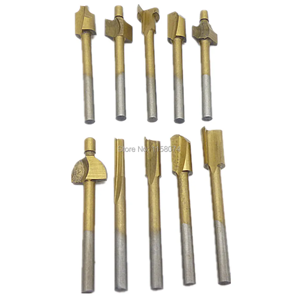 Shank HSS Wood Router Bits Fits Dremel Rotary Set Carpenter Tool w Case