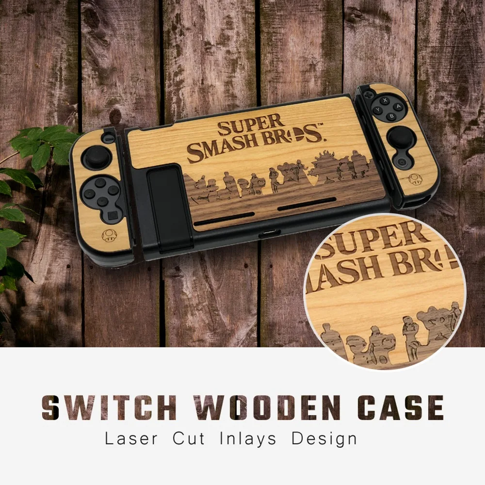 Пыленепроницаемый защитный чехол для Nintendo Switch Console деревянный ящик Противоскользящий корпус 3 части дизайн раздельный чехол для переноски