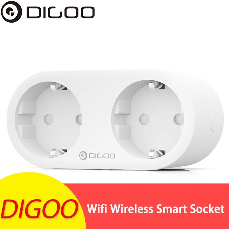 

DIGOO DG-SP202 Smart Home 3720W Dual EU Plug Smart WIFI Timing Socket Individual Controllable Energy Monitor Remote Control