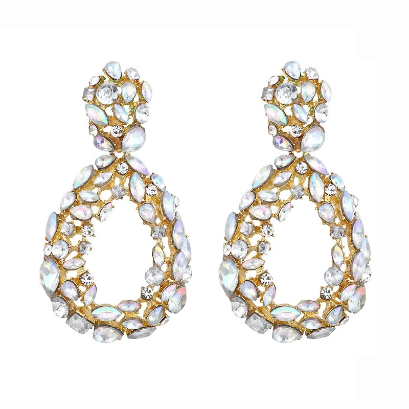 Modern Women's Earrings Vintage Crystal Hollow Circle Drop Dangle For Women Earings Fashion Jewelry Oorbellen CE484 | Украшения и