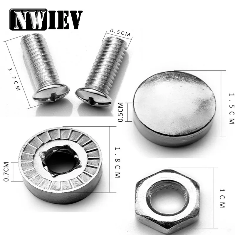 4 Pcs Separate Chrome License Plate Frame Bolt Screws for Land Rover All Model