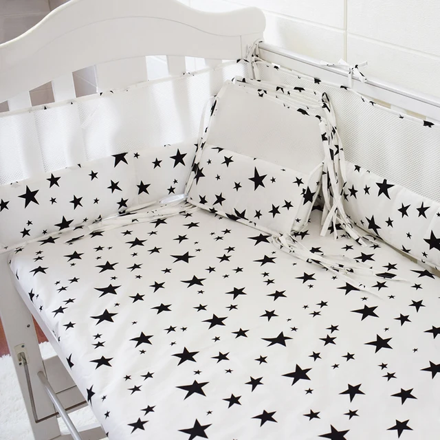 Stars Pattern 5pcs/set Baby Bedding Set Cotton 140*70 cm Crib Bedding