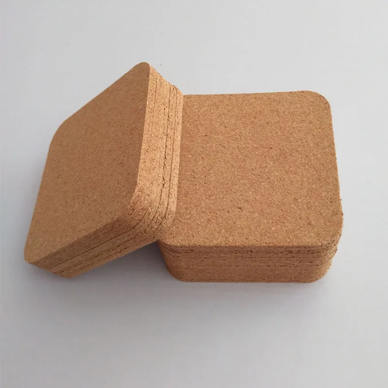 300pcs Natural Square Wood Coffee Cup Mat Heat Resistant Cork Coaster