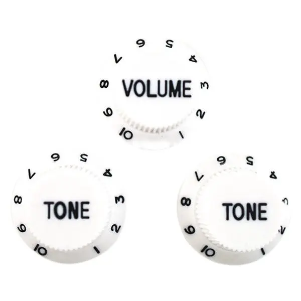 

White Black 1 Volume&2 Tone Guitar Control Knobs For Strat Style Guitar